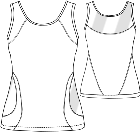 Moldes de confeccion para DAMA Remeras Tenis Musculosa 7628